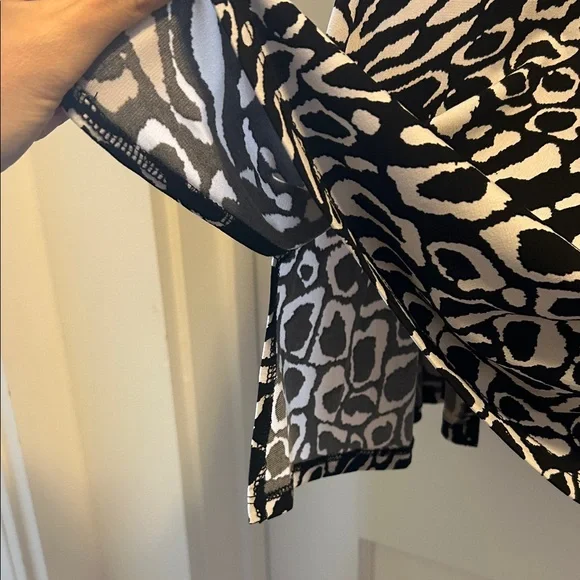 Susan Graver Animal Print Black & White Midi Dress, Size Medium - Picture 5 of 6